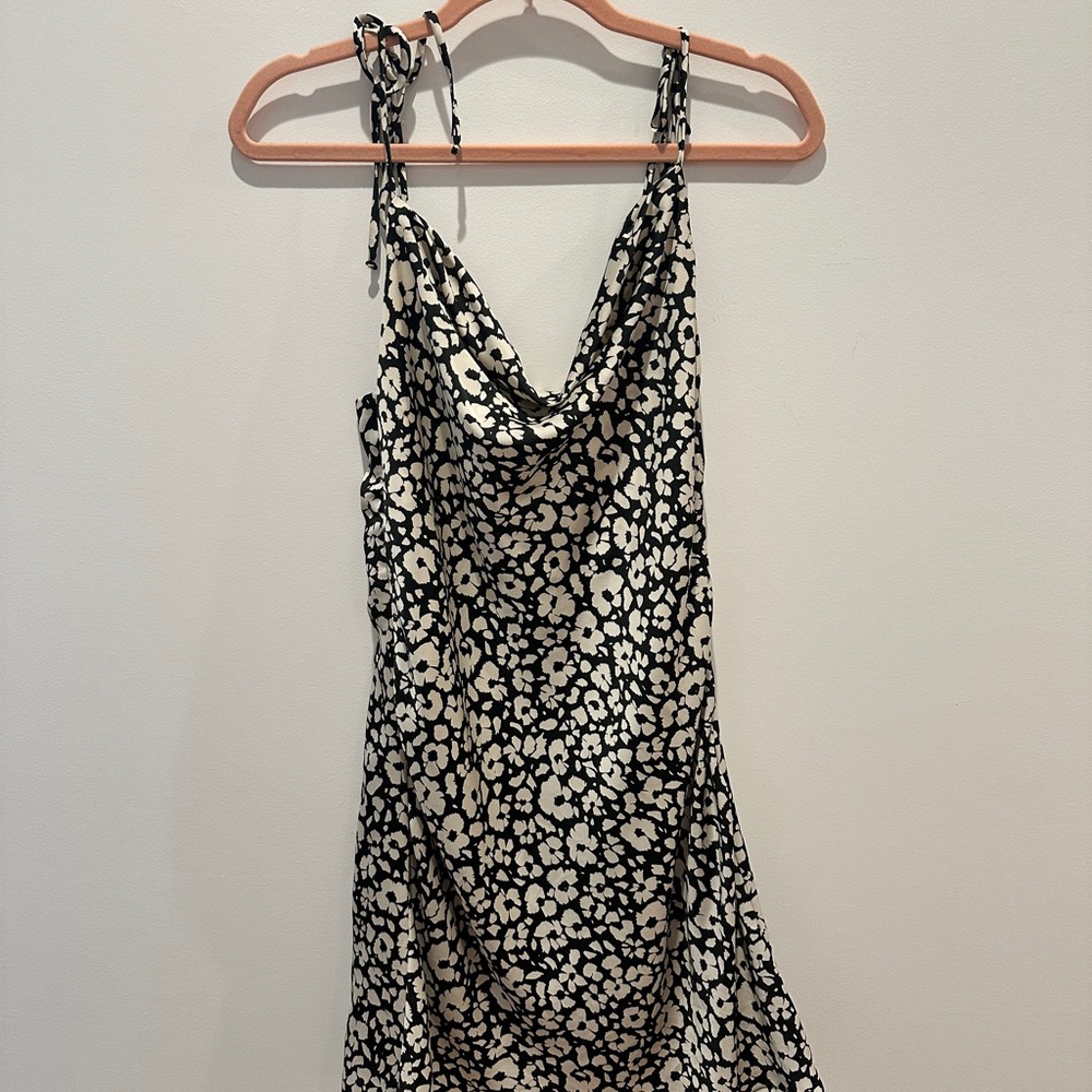 Le Lis Black and Cream Patterned Dress